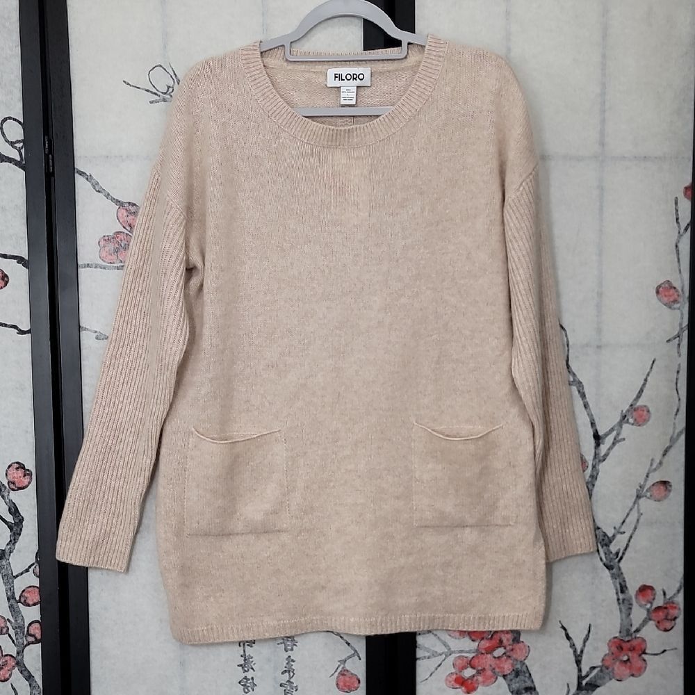 FILORO Nwt 2 Ply Cashmere Tunic Sweater Size Large